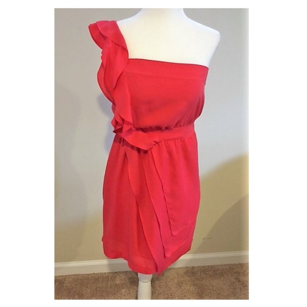 BCBG One-Shoulder Ruffle Dress - Sz 2